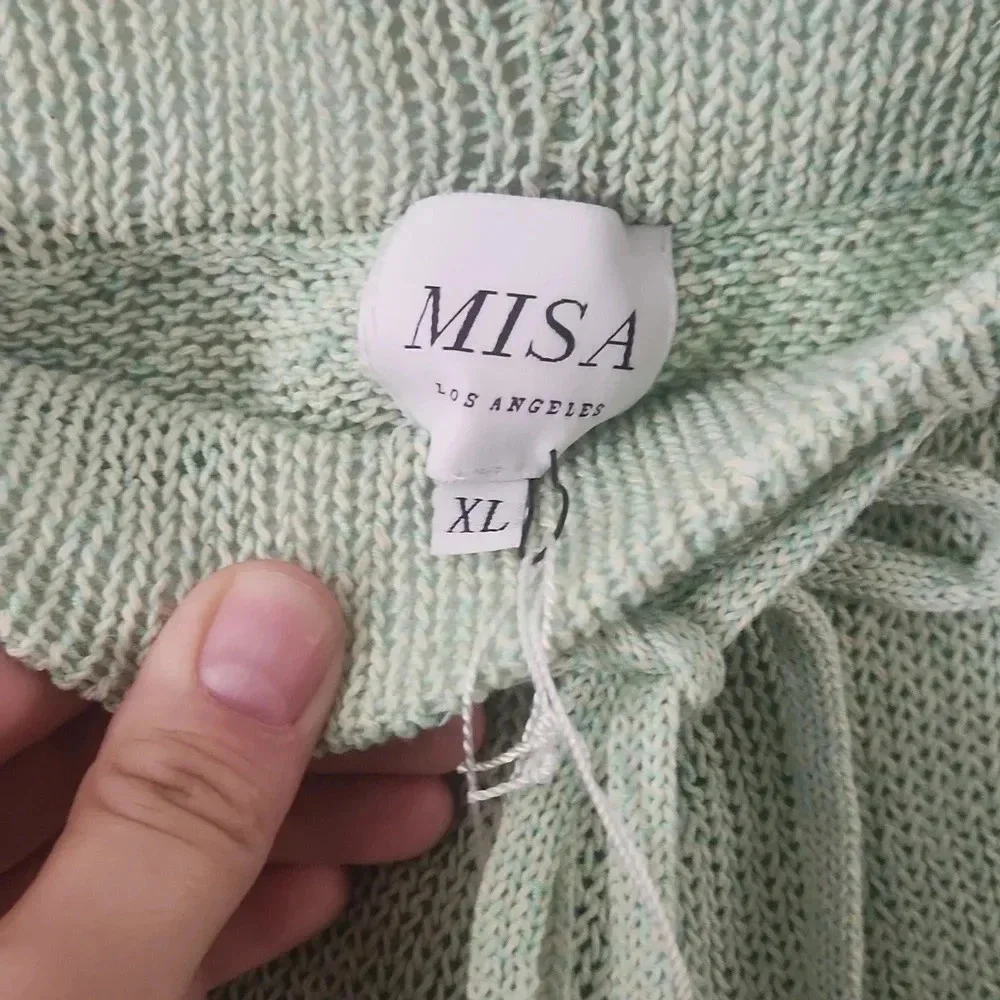 Misa Los Angeles Knit shorts mint green size extra large - Picture 2 of 2